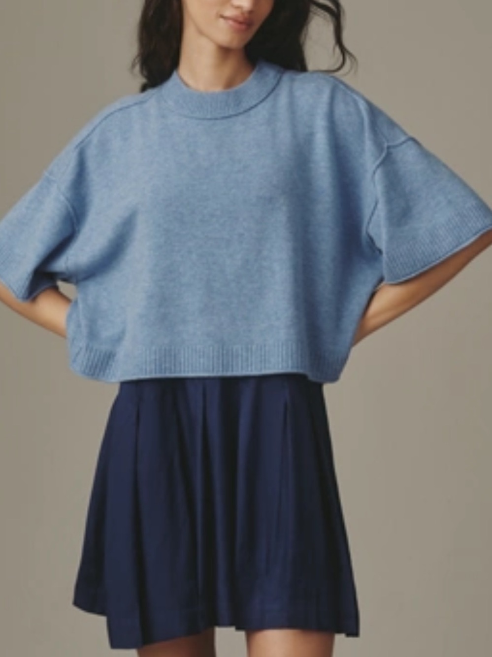 NWT Anthropologie Goldie Wool Cashmere Twofer Mini Dress XL